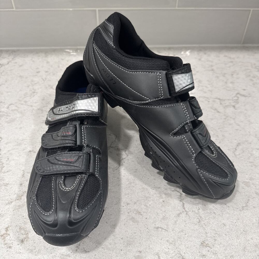 Shimano MO77 SPD Size 44 Indoor Spin Bike Spinning Shoe Black Unisex Cleats EUC